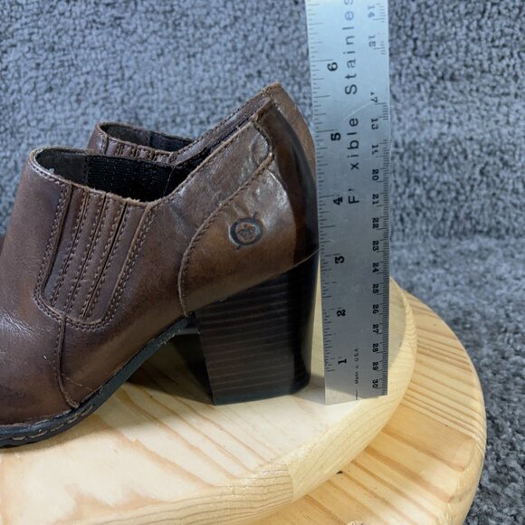 Born Shoes Breckin Ankle Pump Womens Size 8.5 Brown Leather Slip On Booties - Picture 5 of 9